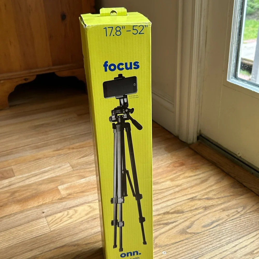 Unopened ONN Black Tripod for Cameras and Phone